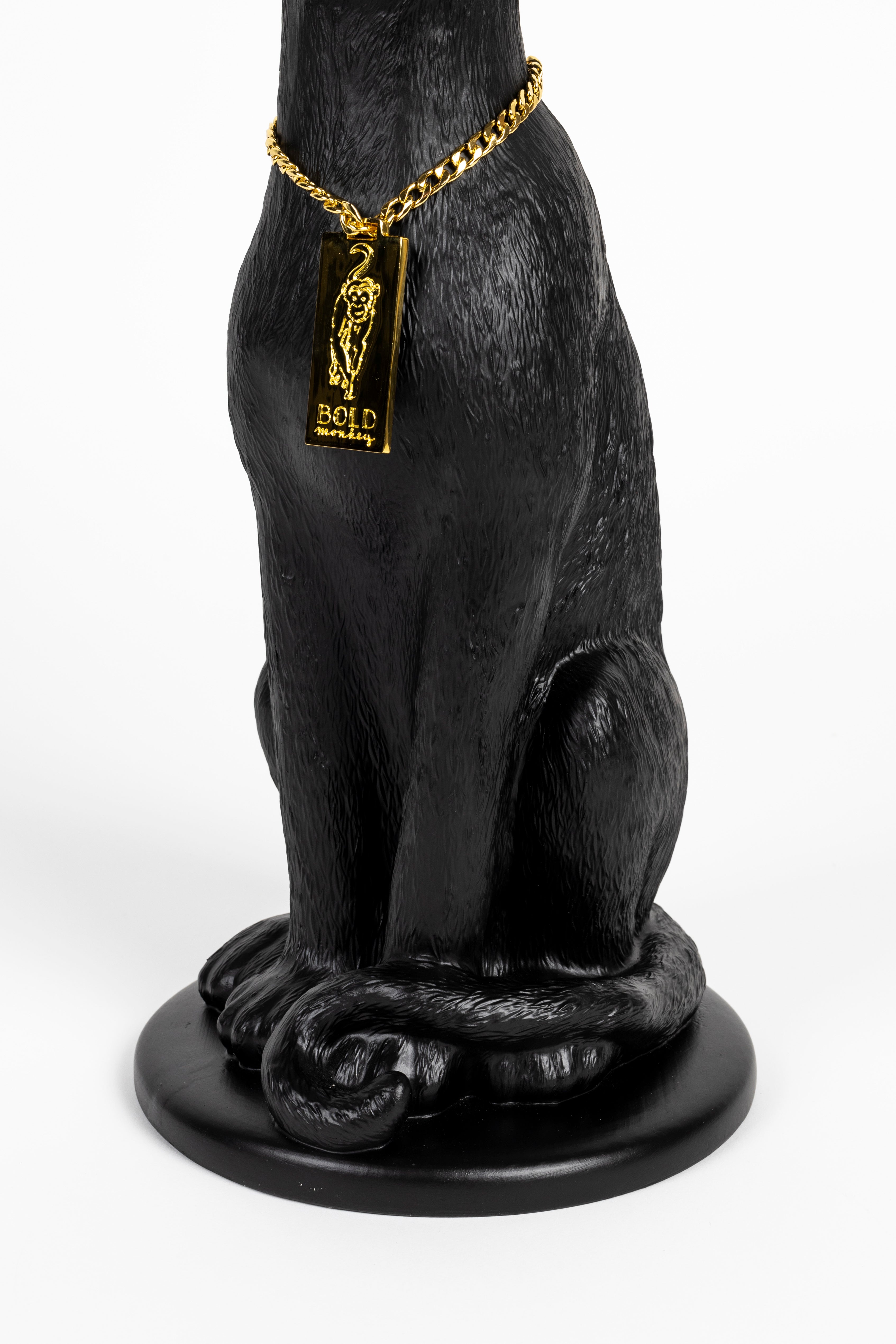 Bold Monkey Proudly Crowned Panther Black Candle Holder